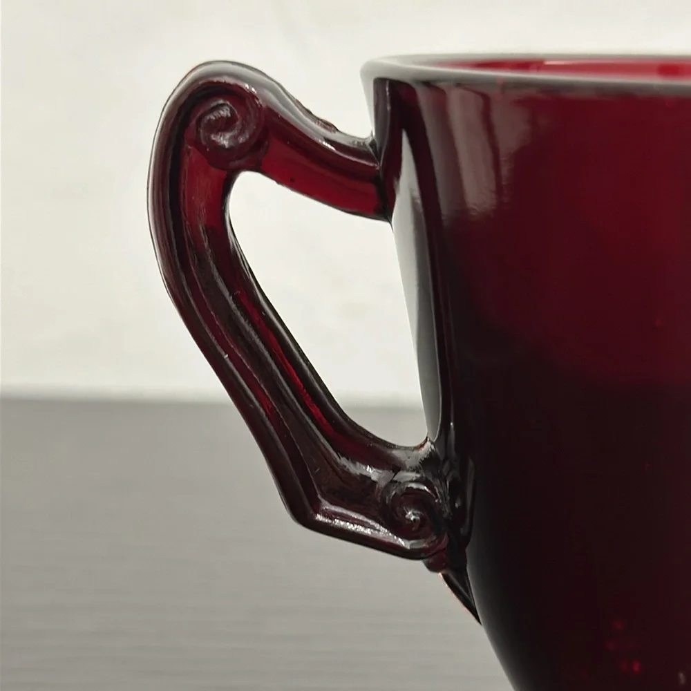 Anchor Hocking Royal Ruby Vintage Cream & Open Sugar Set